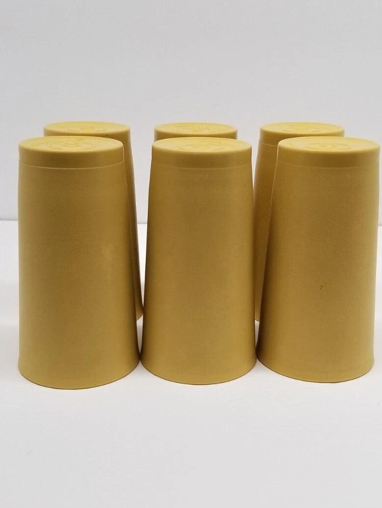 Tupperware Tumbler Cups Lot of 6 Harvest Gold 12 oz. 4" x 1" Stackable. | eBay