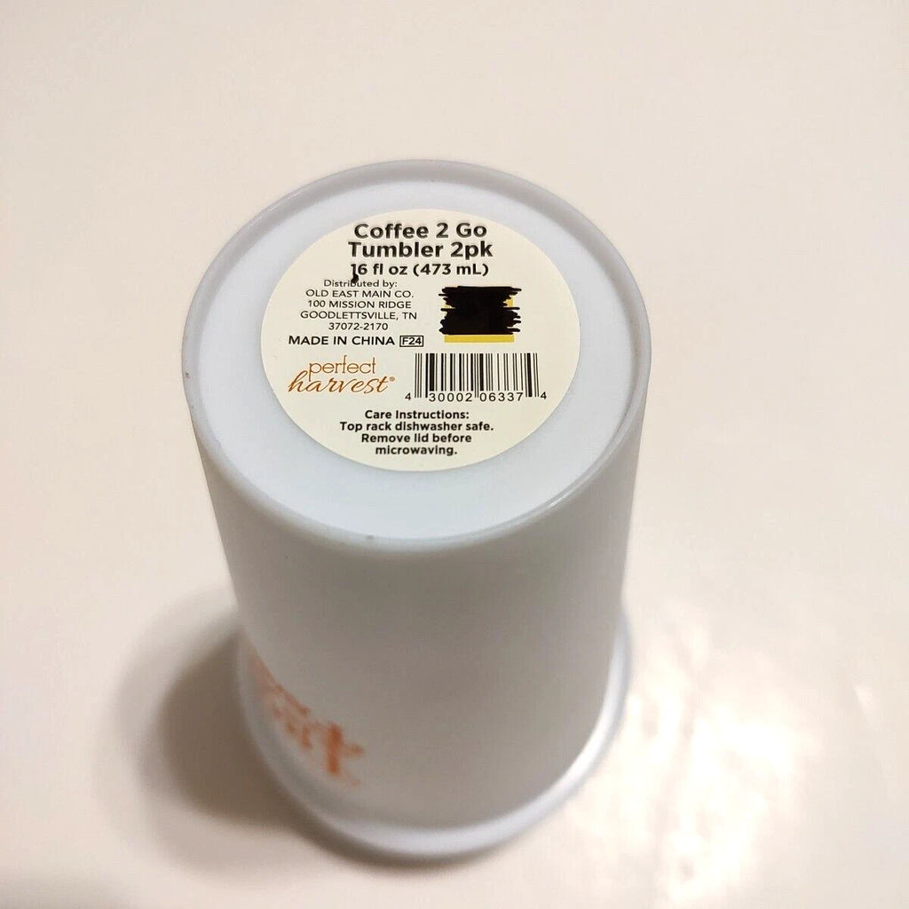 Perfect Harvest Is My Favorite Coffee 2 Go Tumbler w/ Lid 2 pk 16oz Orange Leaf | eBay