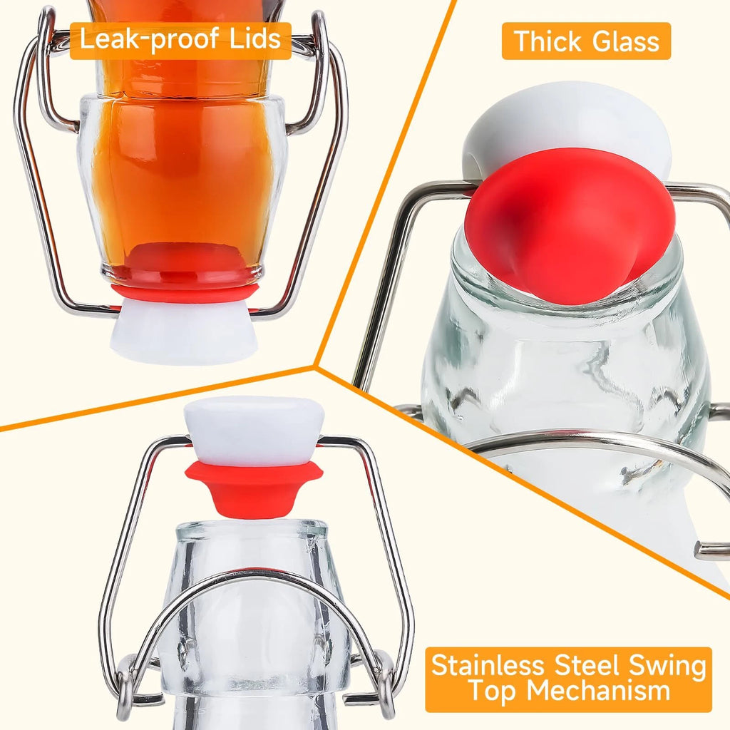 Giara Glass Bottle with Stopper Caps, Set of 6-33.75 Oz Swing Top Glass Bottl... | eBay