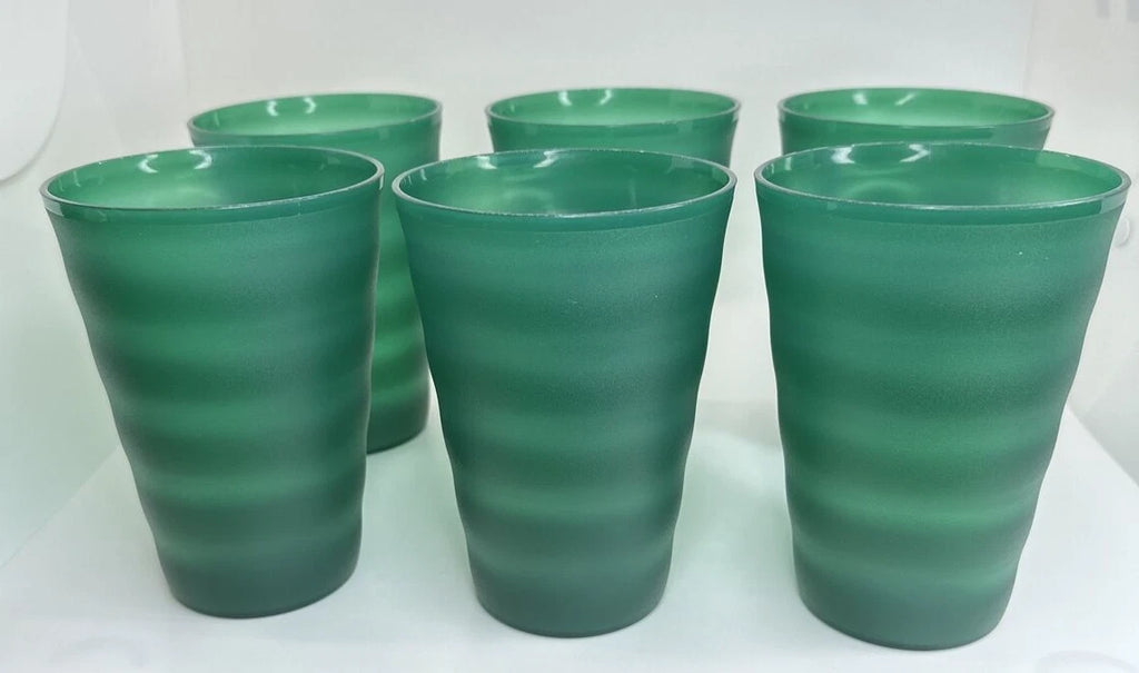 Tupperware Impressions Tumblers (6) Hunter Green & Drip-Less Seal Lids VTG NOS | eBay