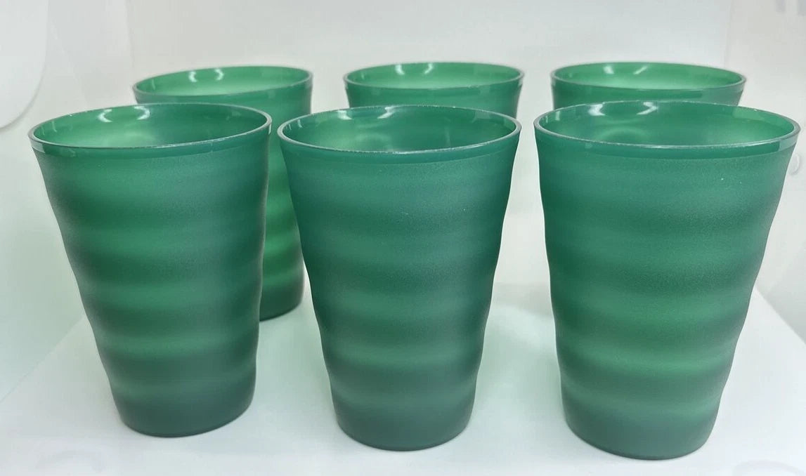 Tupperware Impressions Tumblers (6) Hunter Green & Drip-Less Seal Lids VTG NOS | eBay