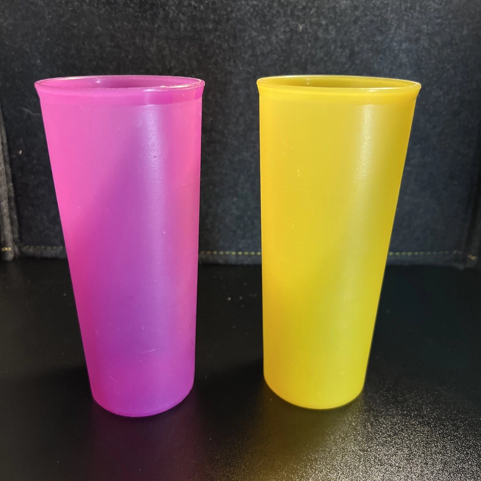 Pair of Vintage Tupperware 16oz Tumbler Cup #107-54/55 Stackable Purple & Yellow | eBay