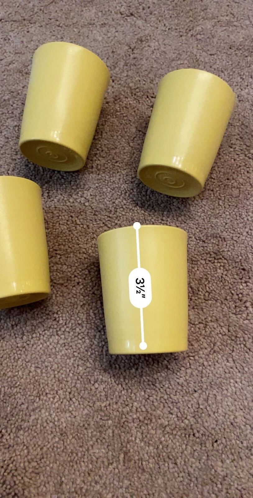 Vintage Tupperware Harvest Gold 6 oz Tumblers Cups F stamp 1251-15 Set of 4 | eBay