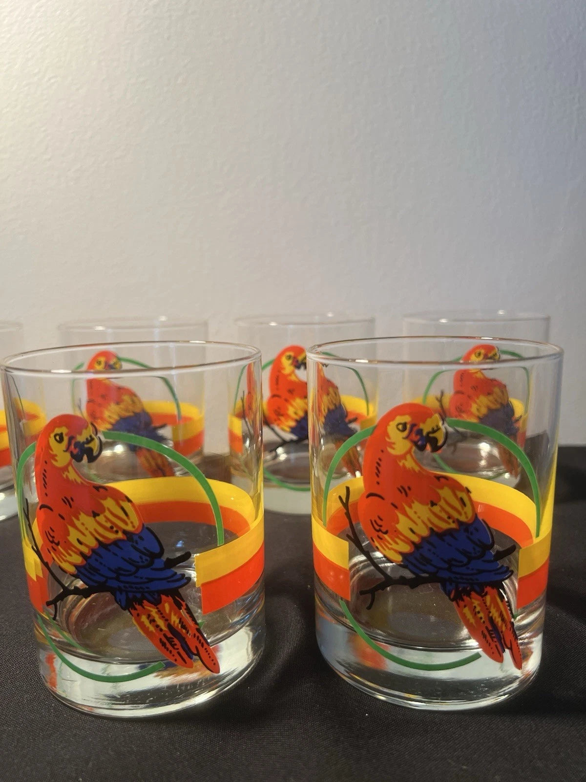 Vintage Macaw Parrot Tropical Ice Bucket w Lid and 6 Glasses•Retro Barware | eBay