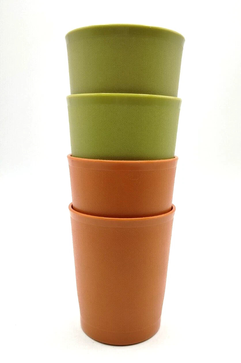 Vintage 4 Piece Tupperware 6 oz Nesting Tumbler Cup Set Autumn Harvest Colors | eBay