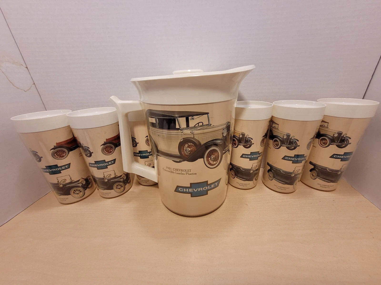 Vintage West Bend Thermo-Serv CHEVROLET Pitcher & 6 Tumblers Set | eBay