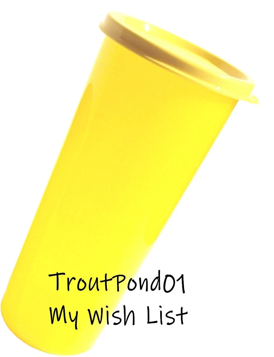Tupperware Set 4 Tumblers 16 Oz Tall Stacking Yellow with Matching G Seals Lids | eBay