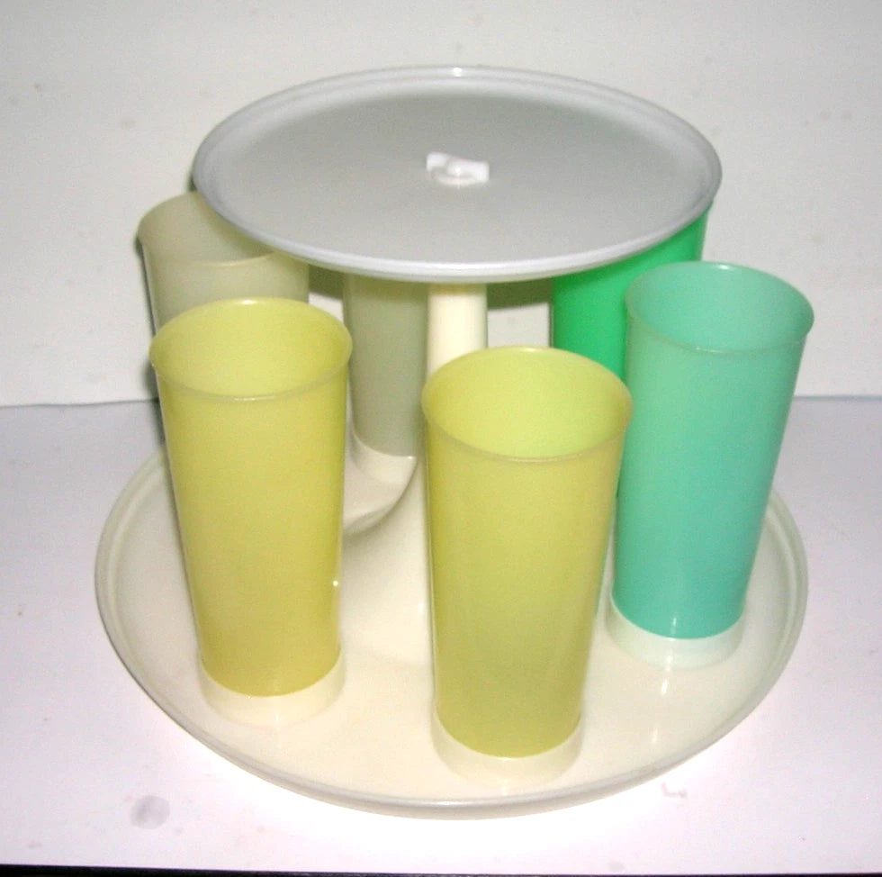 TUPPERWARE CAROUSEL CADDY w/ 6 ORIGINAL 16oz TUMBLERS 503-2 VINTAGE USA Retro | eBay