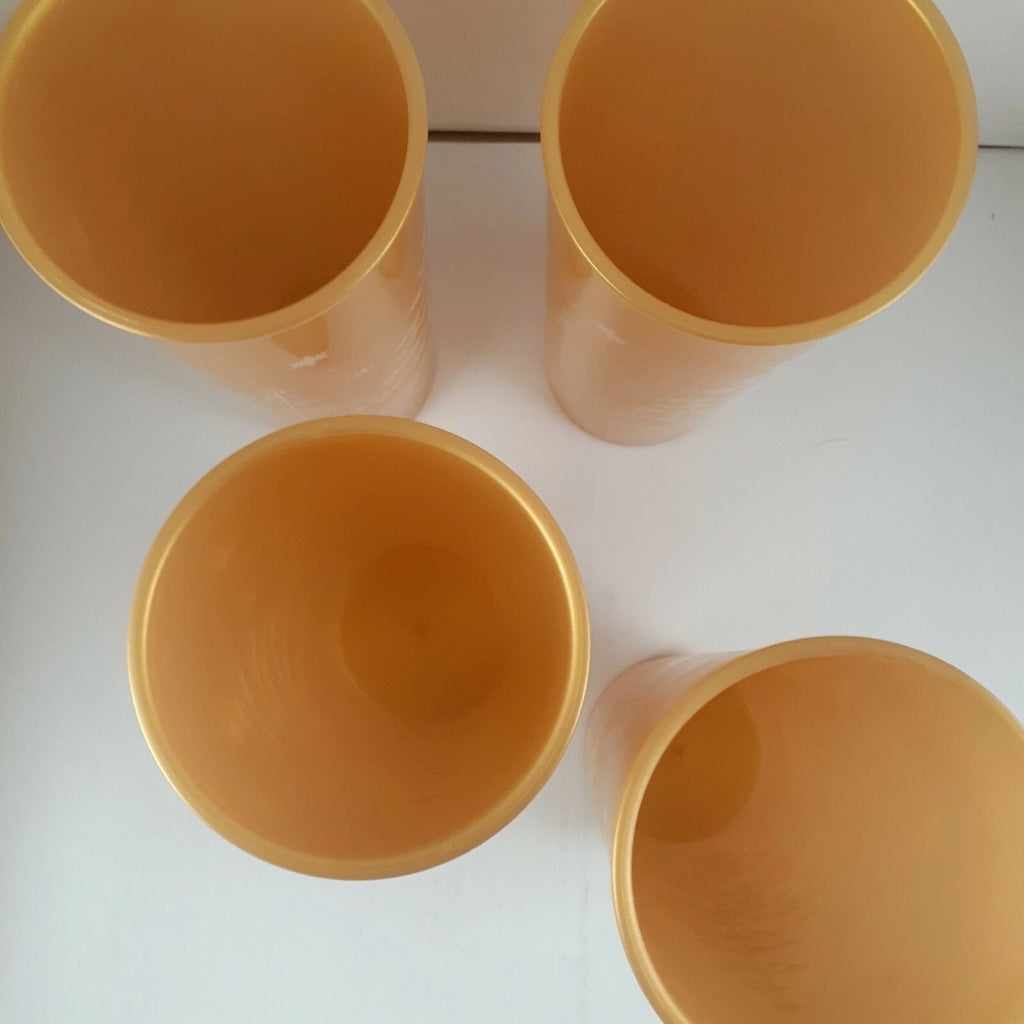 4 Tupperware Gold 16 oz Tumblers Holiday Christmas Trees Drinking Cups #5107D-6 | eBay