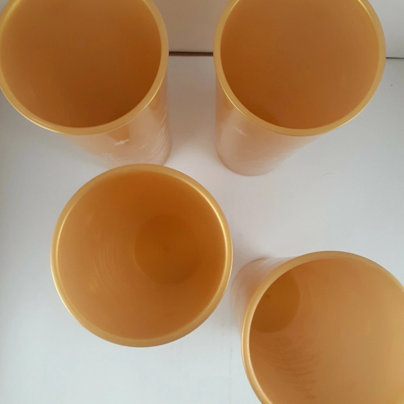4 Tupperware Gold 16 oz Tumblers Holiday Christmas Trees Drinking Cups #5107D-6 | eBay