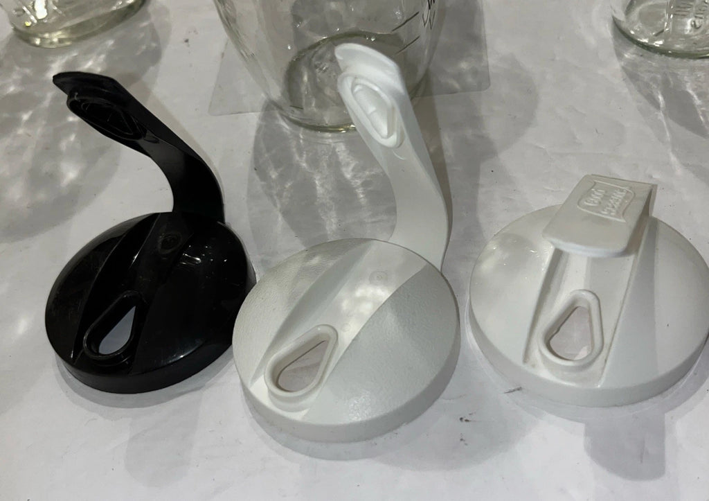 Lot of 6 Vintage Good Seasons Cruet Salad Dressing Bottle 3 w/Lids White Black | eBay