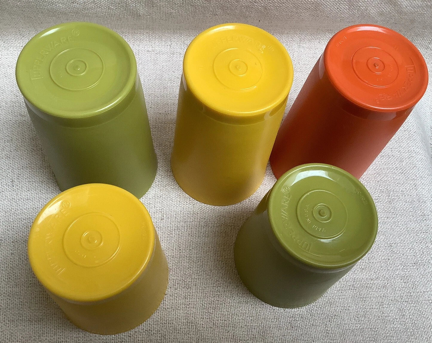 5 Vintage Tupperware Juice Tumblers 1251 & 1320 Harvest Colors Cups 6 oz & 8 oz | eBay