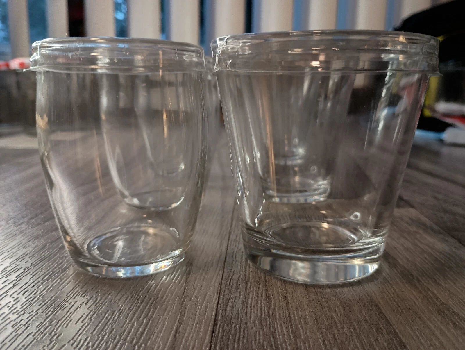 3 Mini Glass Jars And 3 Mini Glass Cups All With Plastic Lids Same Day Shipping! | eBay
