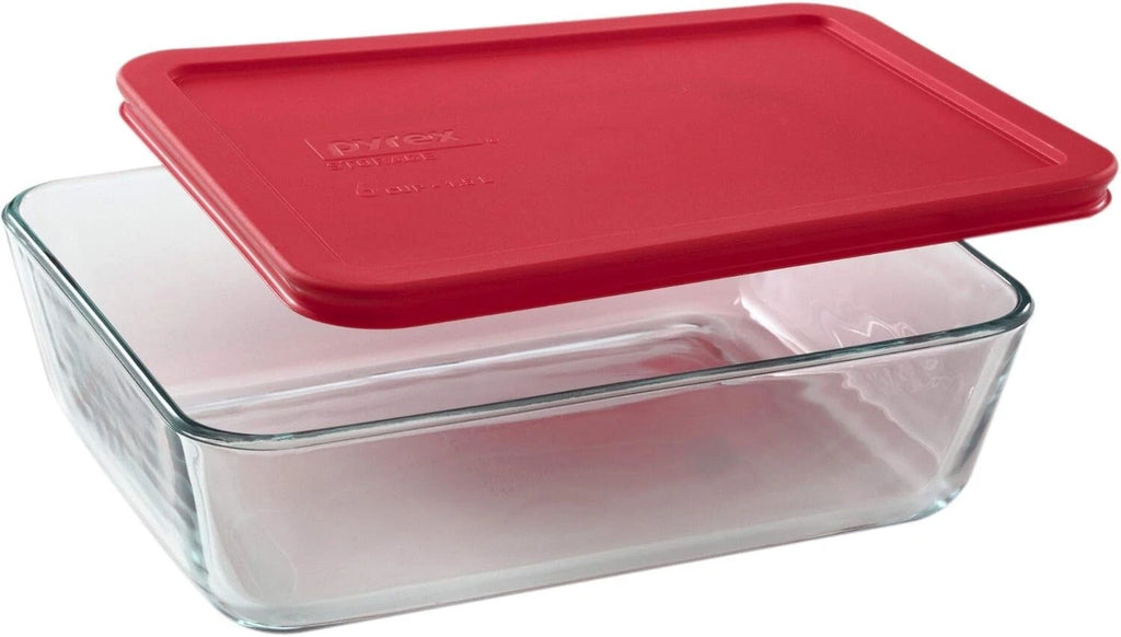 Set of 4 PYREX 6-Cup Rectangular Glass Storage Containers with BPA-Free Lids | eBay