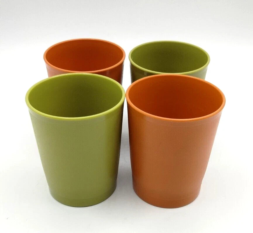 Vintage 4 Piece Tupperware 6 oz Nesting Tumbler Cup Set Autumn Harvest Colors | eBay