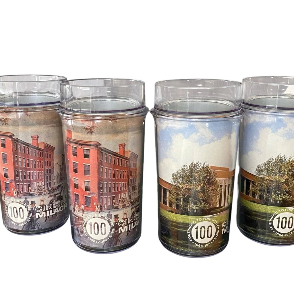 4 Thermo Serve CINCINNATI MILACRON 100 Year Anniversary Pictured Tumblers USA | eBay