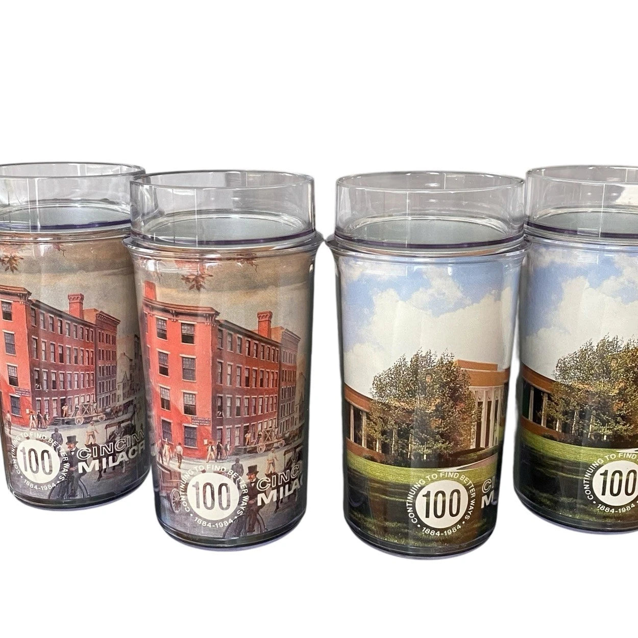 4 Thermo Serve CINCINNATI MILACRON 100 Year Anniversary Pictured Tumblers USA | eBay