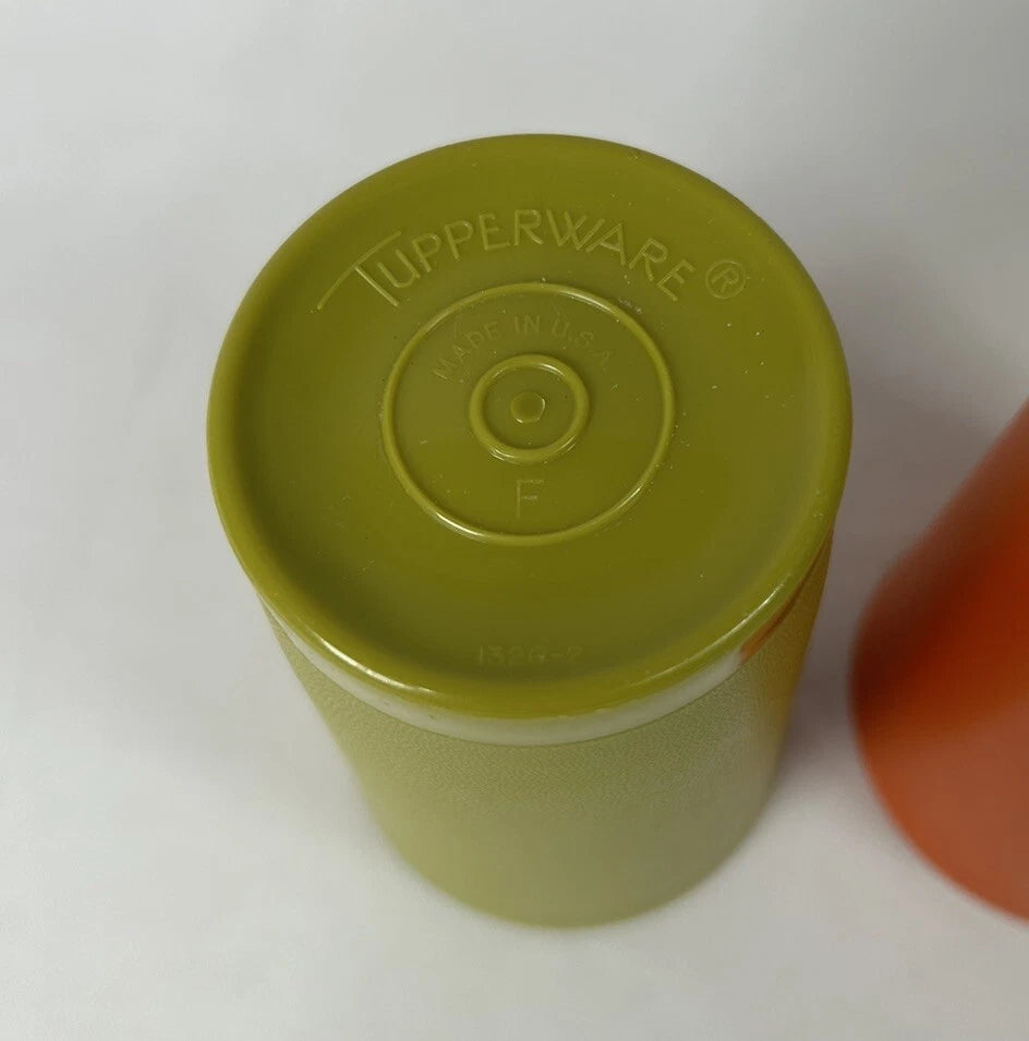 Vintage Tupperware 1320-1 And 2 6Oz Tumbler Cups Green Olive And Orange Lot Of 2 | eBay