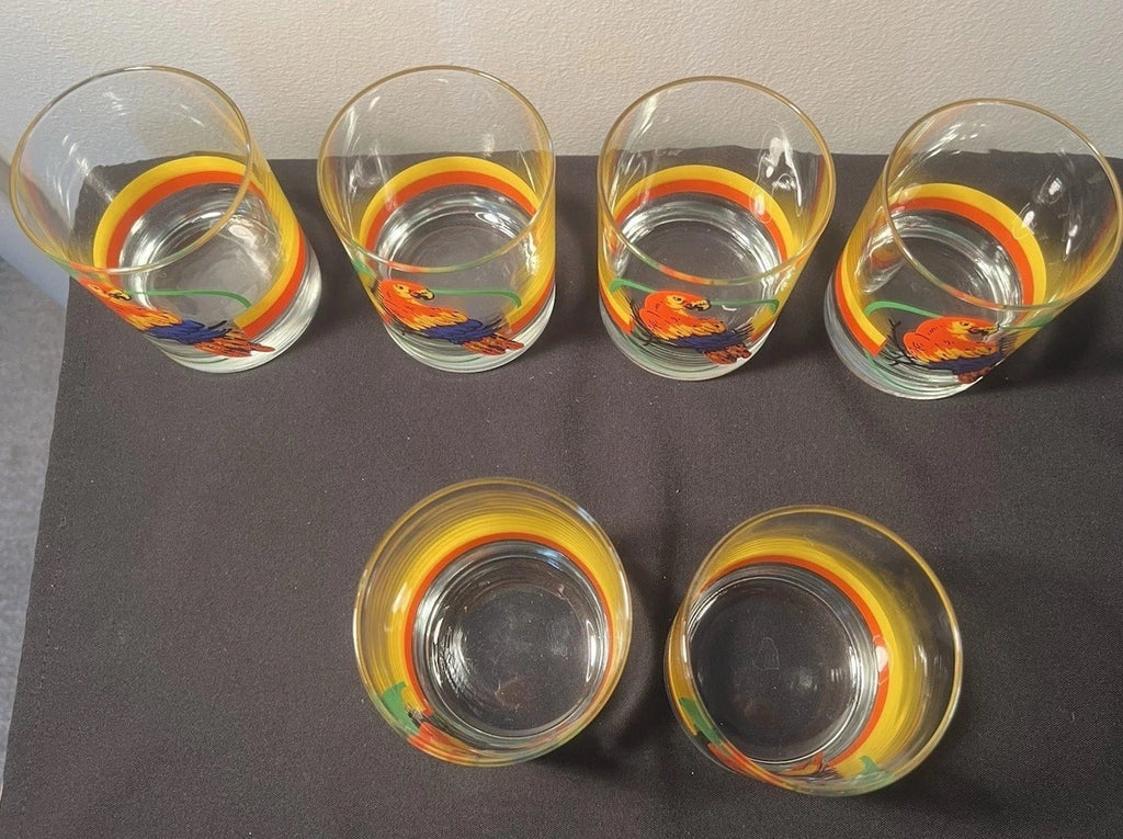 Vintage Macaw Parrot Tropical Ice Bucket w Lid and 6 Glasses•Retro Barware | eBay