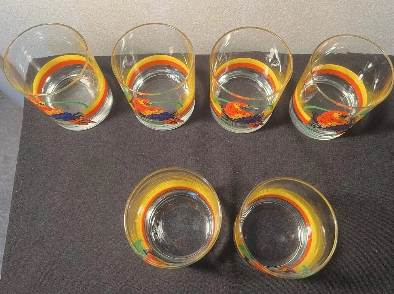 Vintage Macaw Parrot Tropical Ice Bucket w Lid and 6 Glasses•Retro Barware | eBay