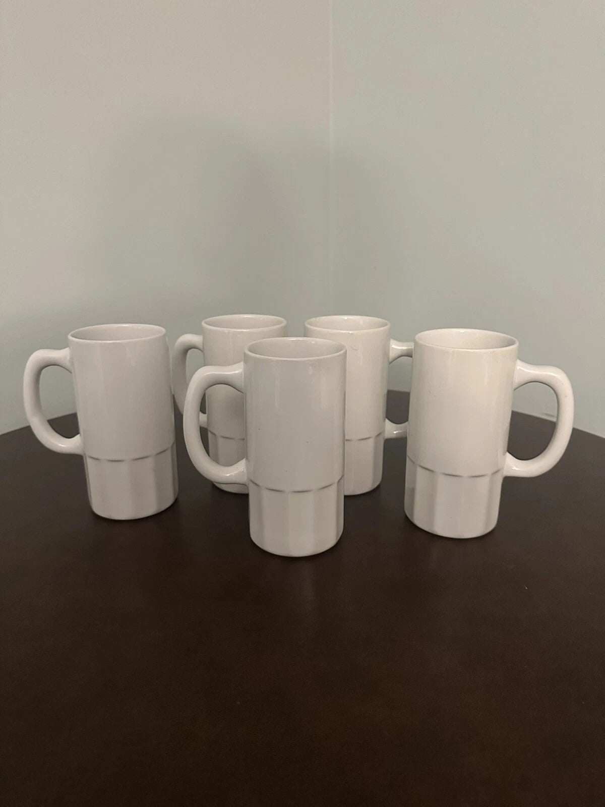 5 Beer Mugs, 22 Ounces, Ceramic White Color QLT Brand USA, Lead Free | eBay