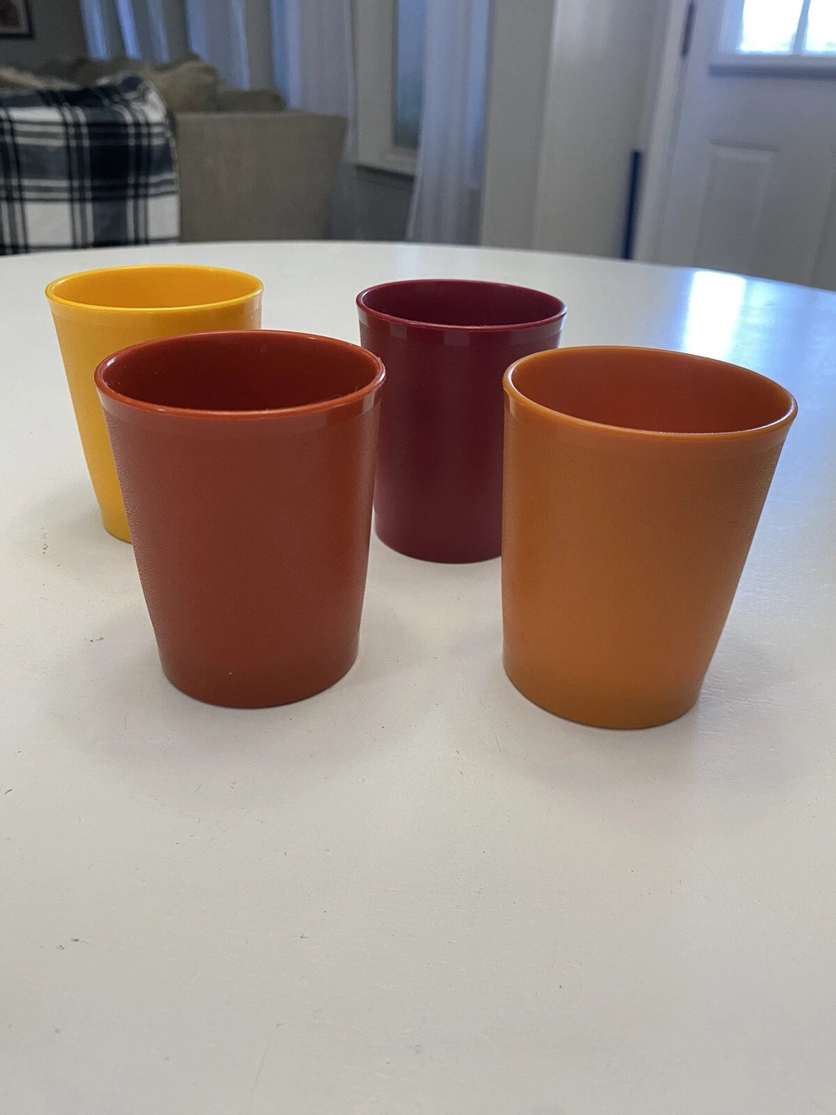 4 Vintage Tupperware 6 oz Juice Tumblers 1251 Harvest Colors Cups Multi Color | eBay