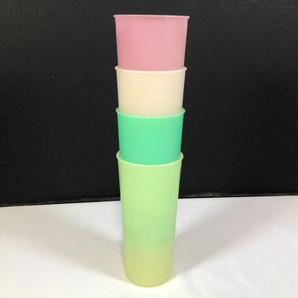 Vintage Tupperware Pastel Tumblers Cups 115 Pink Green Yellow Cream Large 12oz | eBay