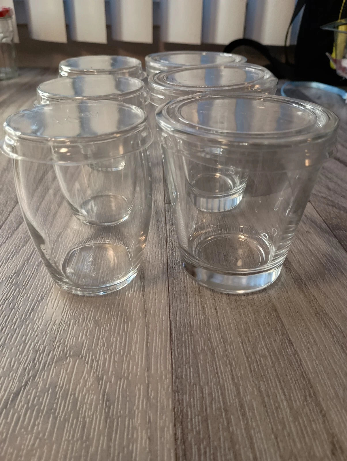 3 Mini Glass Jars And 3 Mini Glass Cups All With Plastic Lids Same Day Shipping! | eBay