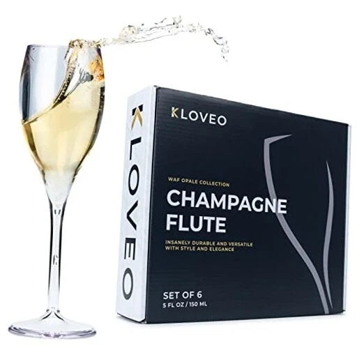 Plastic Champagne Flutes - Set of 6 - Made in Italy - Insanely Durable Clear | eBay