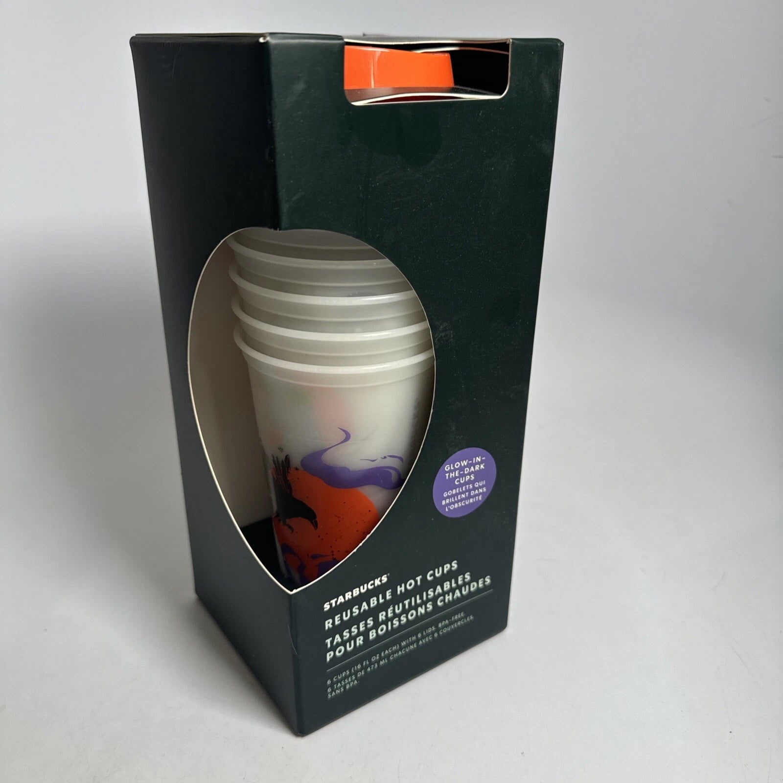 Starbucks Halloween 2022 Glow in the Dark Reusable Hot Cups 16oz 6 Pack Rare New | eBay