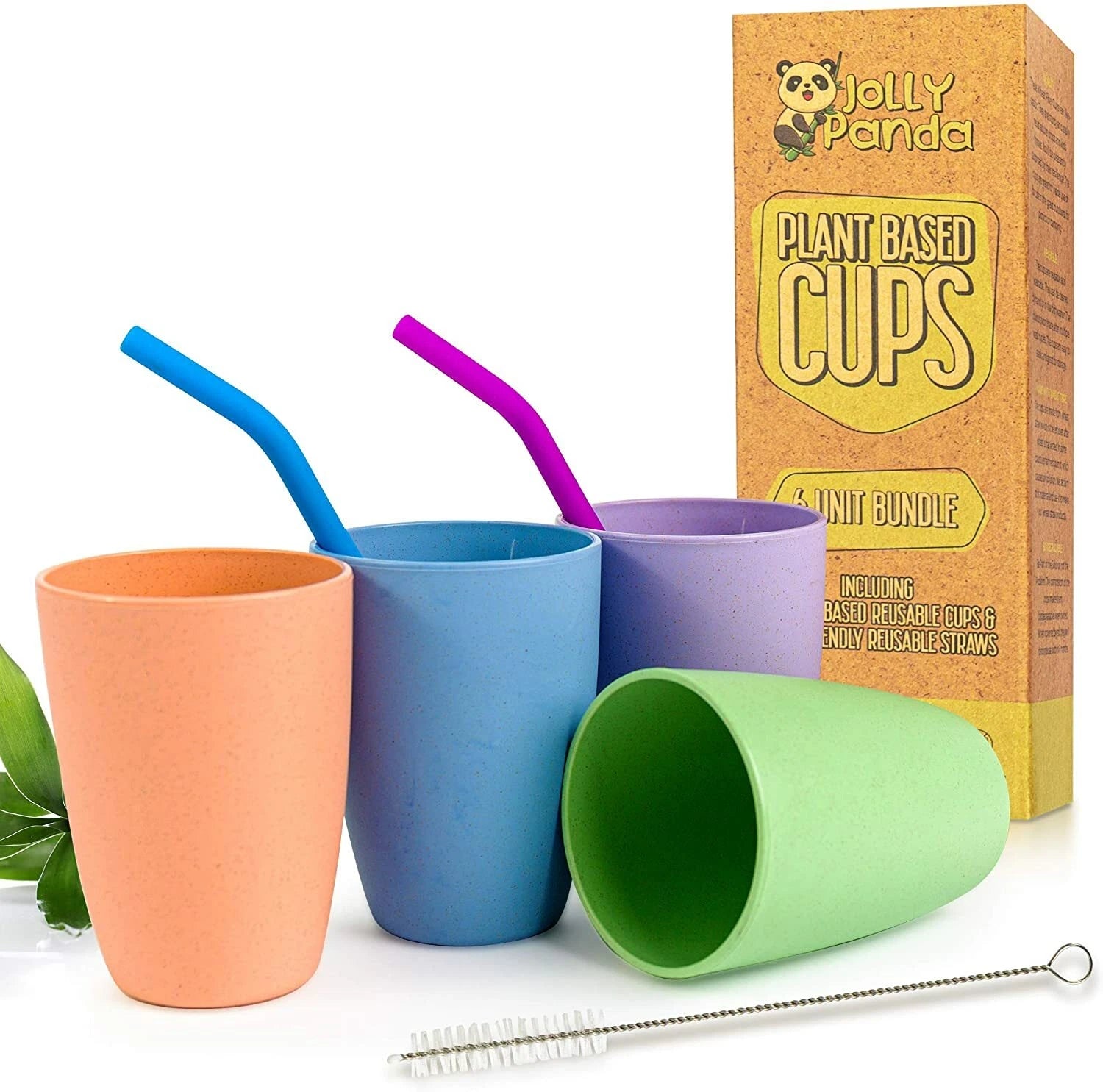 Eco Friendly 6 Items Unbreakable Reusable Drinking Cups 4(12 OZ) Cups & 2 Straws | eBay