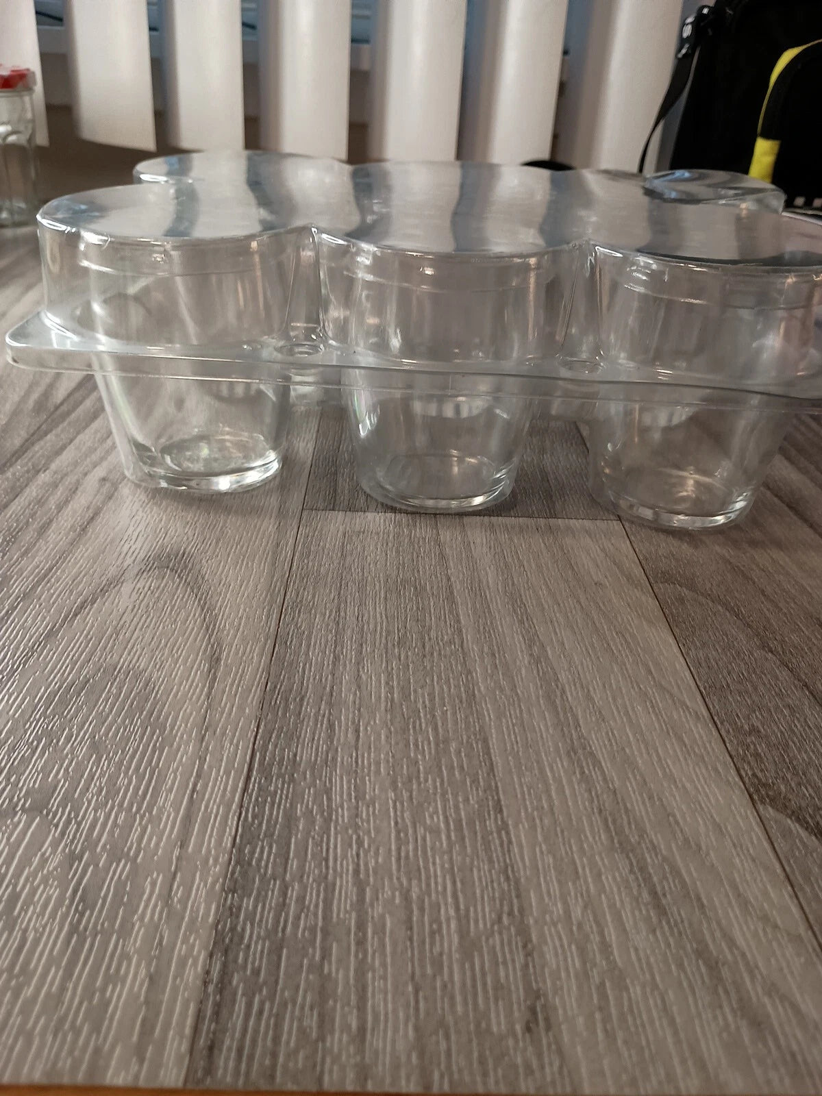 3 Mini Glass Jars And 3 Mini Glass Cups All With Plastic Lids Same Day Shipping! | eBay