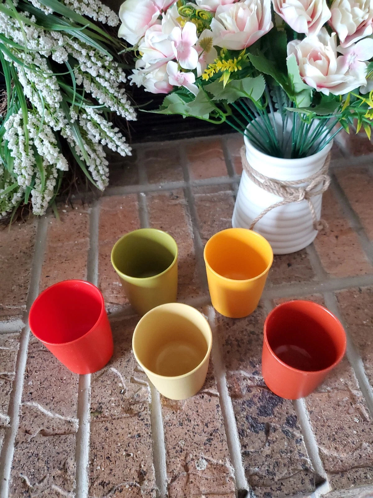 Vintage TUPPERWARE Juice Cups/Tumblers Set of 5 Harvest Colors #1251 6 ounces | eBay