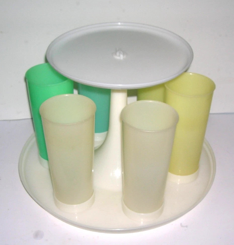 TUPPERWARE CAROUSEL CADDY w/ 6 ORIGINAL 16oz TUMBLERS 503-2 VINTAGE USA Retro | eBay