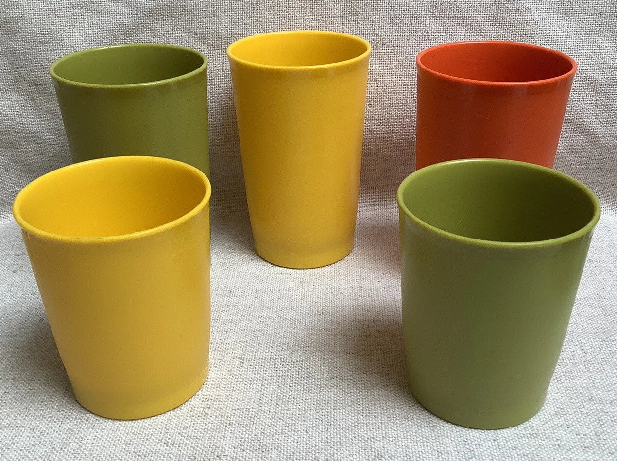 5 Vintage Tupperware Juice Tumblers 1251 & 1320 Harvest Colors Cups 6 oz & 8 oz | eBay