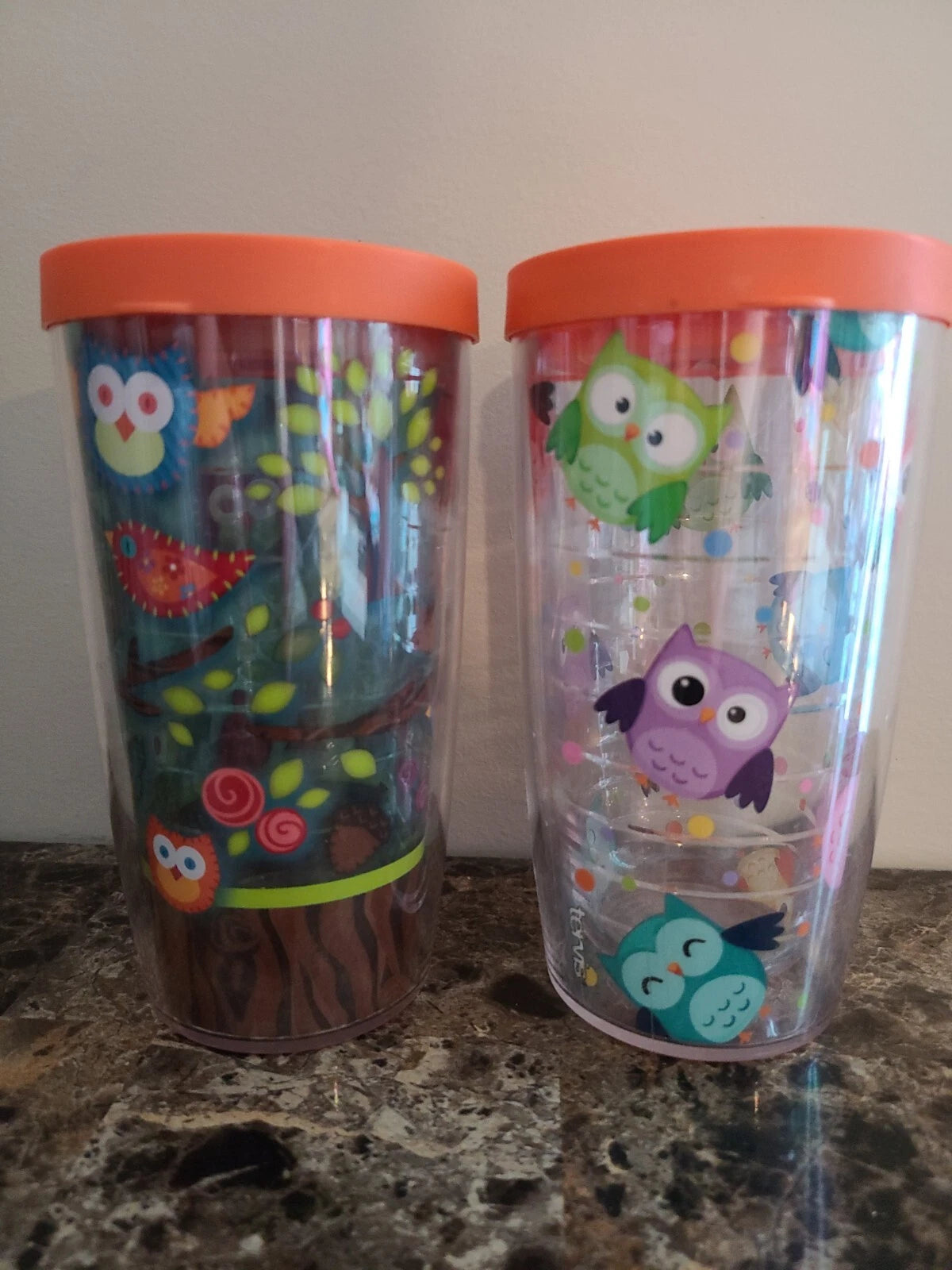 T2 SET OF 2~Tervis Tumbler With Lid-Owls-16 oz.-Multicolor-Excellent Condition. | eBay