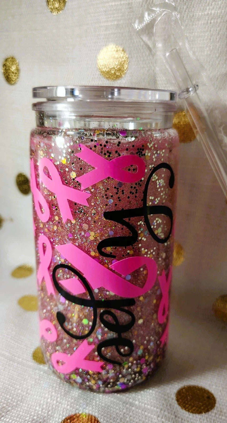 16oz Snow Globe Tumbler Breast Cancer Awareness | eBay