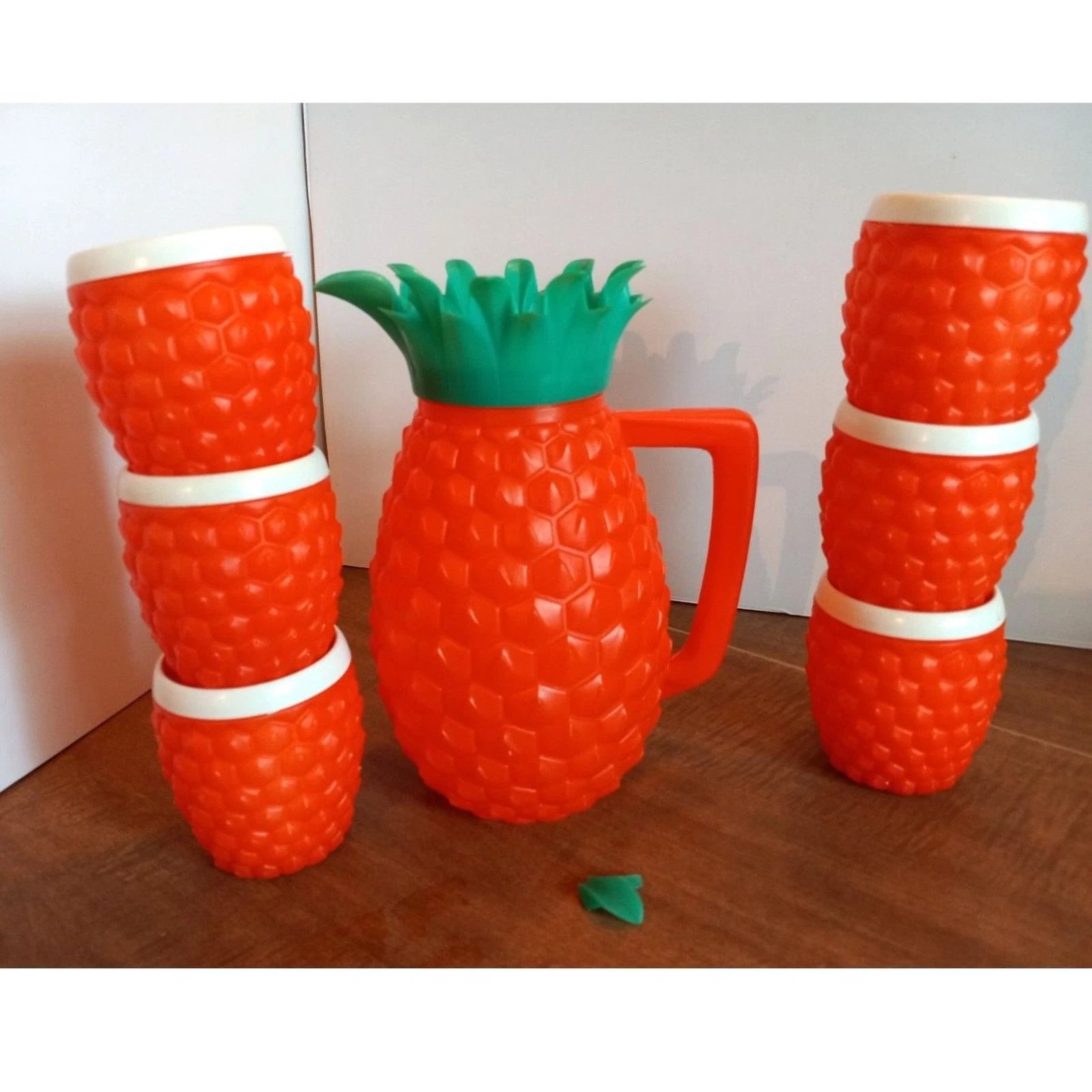 Vintage 1970s Minerware Pineapple Pitcher Set Blow Mold COMPLETE BUT WITH DAMAGE | eBay