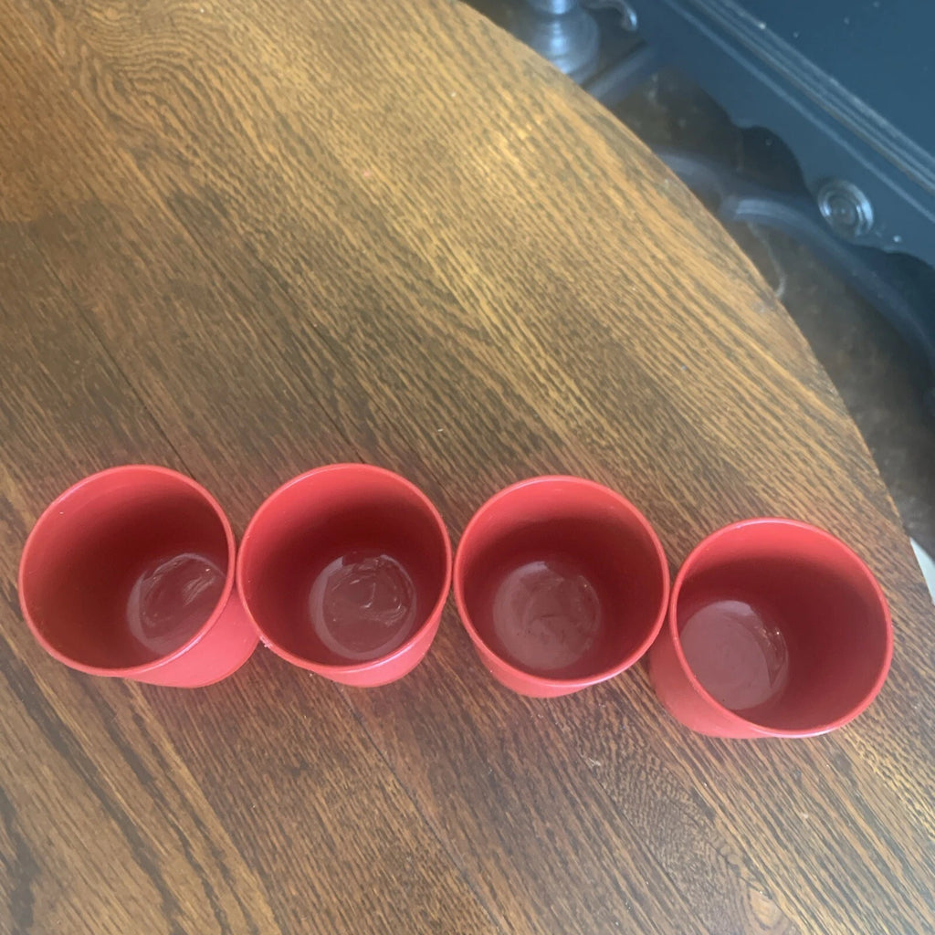 Vintage Tupperware 1251 Red Tumbler Cup Set Of 4 Made In USA | eBay