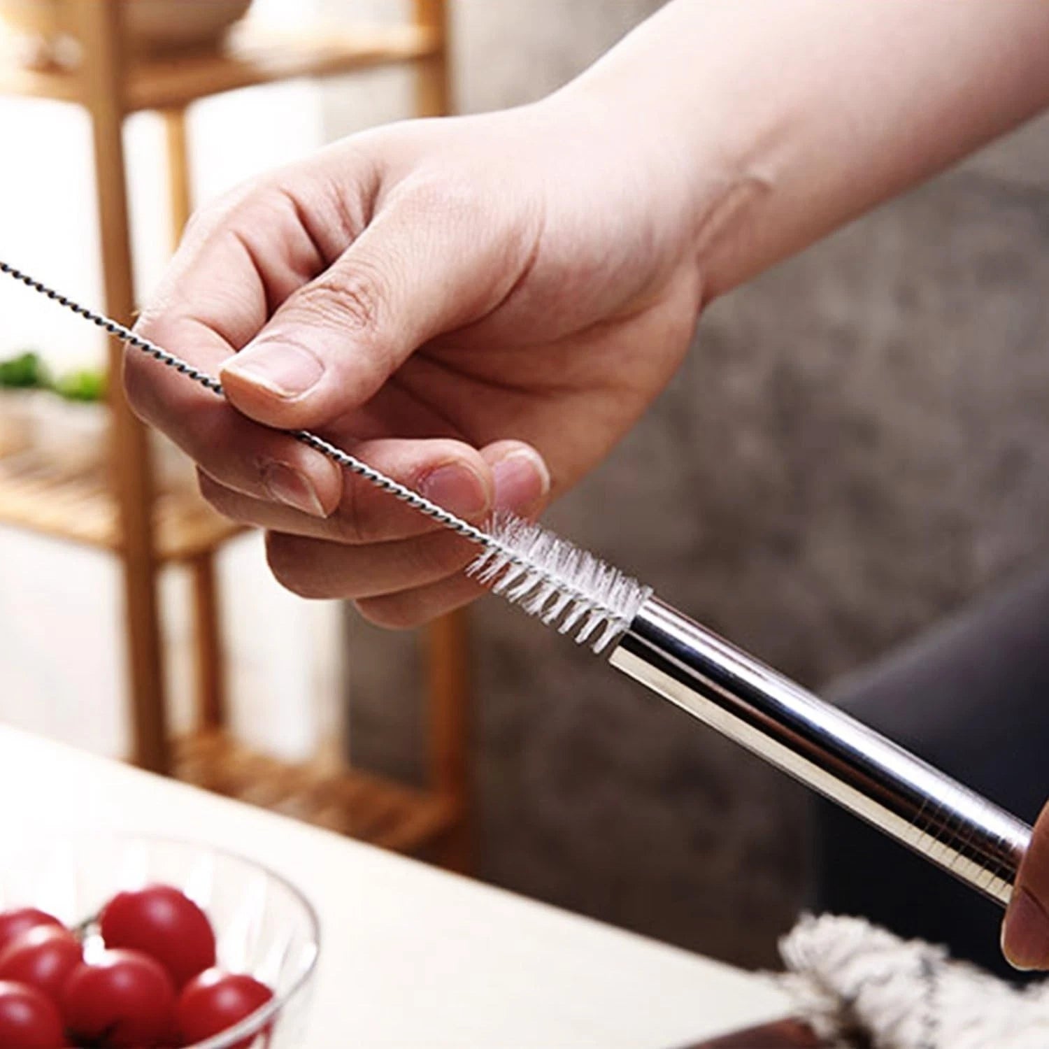 Durable 0.4'' Extra Wide Stainless Steel Drinking Straws - Set of 6 with Brush | eBay