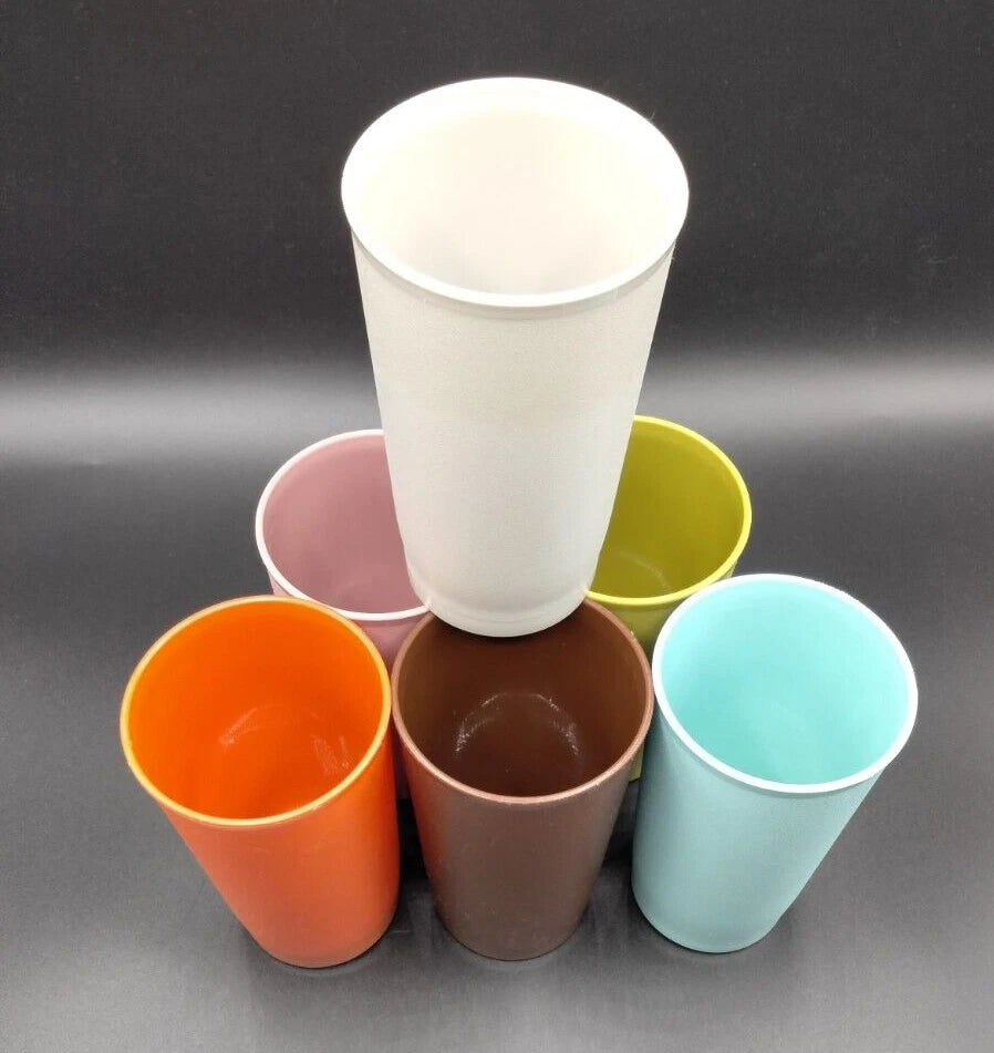 Vintage 6 Piece Tupperware 12 oz Nesting Tumbler Cup Set Multi Colors | eBay