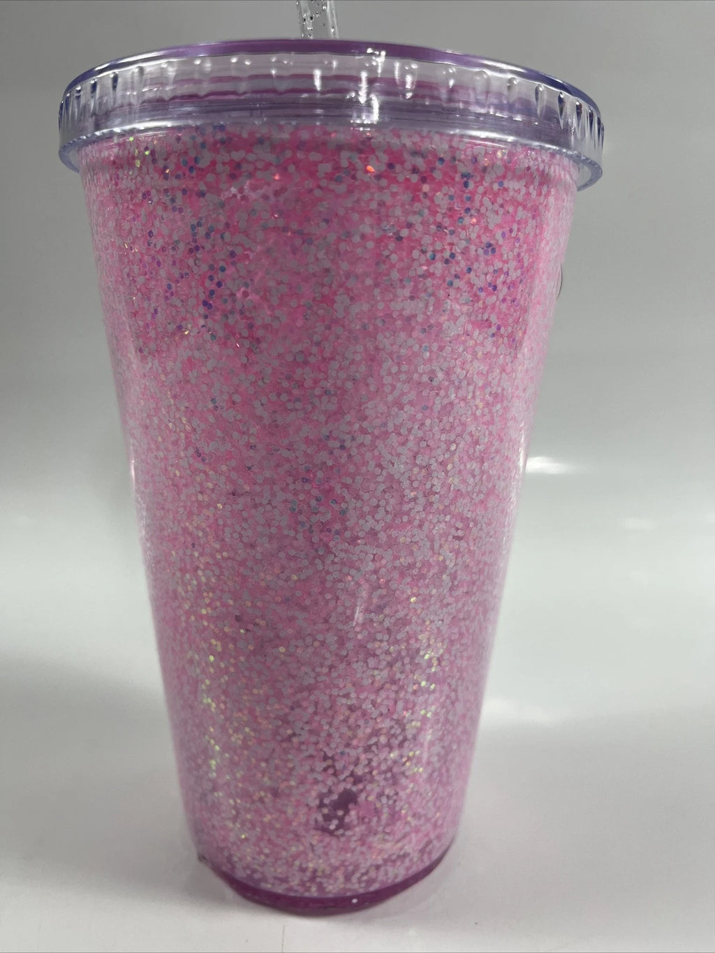 Handcrafted 16oz Acrylic Snow Globe Tumbler Fixed Pink Glitter | eBay