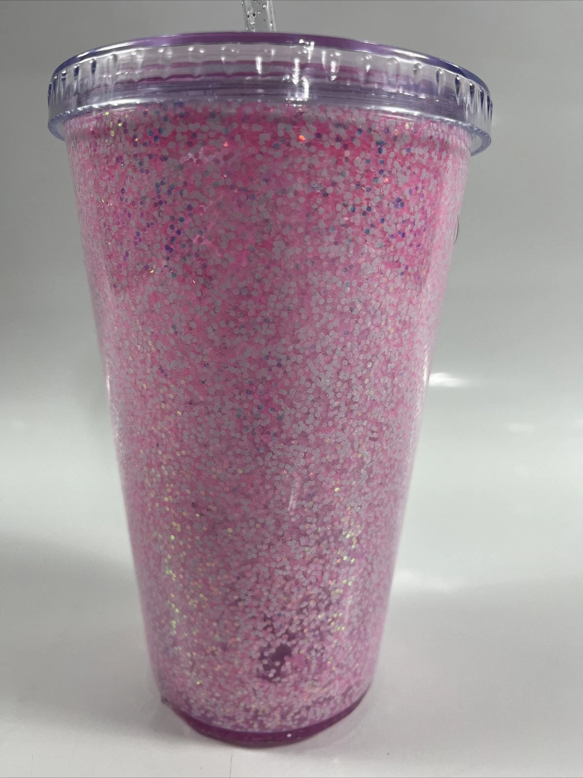 Handcrafted 16oz Acrylic Snow Globe Tumbler Fixed Pink Glitter | eBay