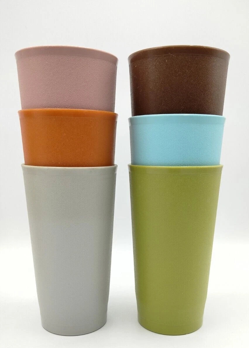 Vintage 6 Piece Tupperware 12 oz Nesting Tumbler Cup Set Multi Colors | eBay