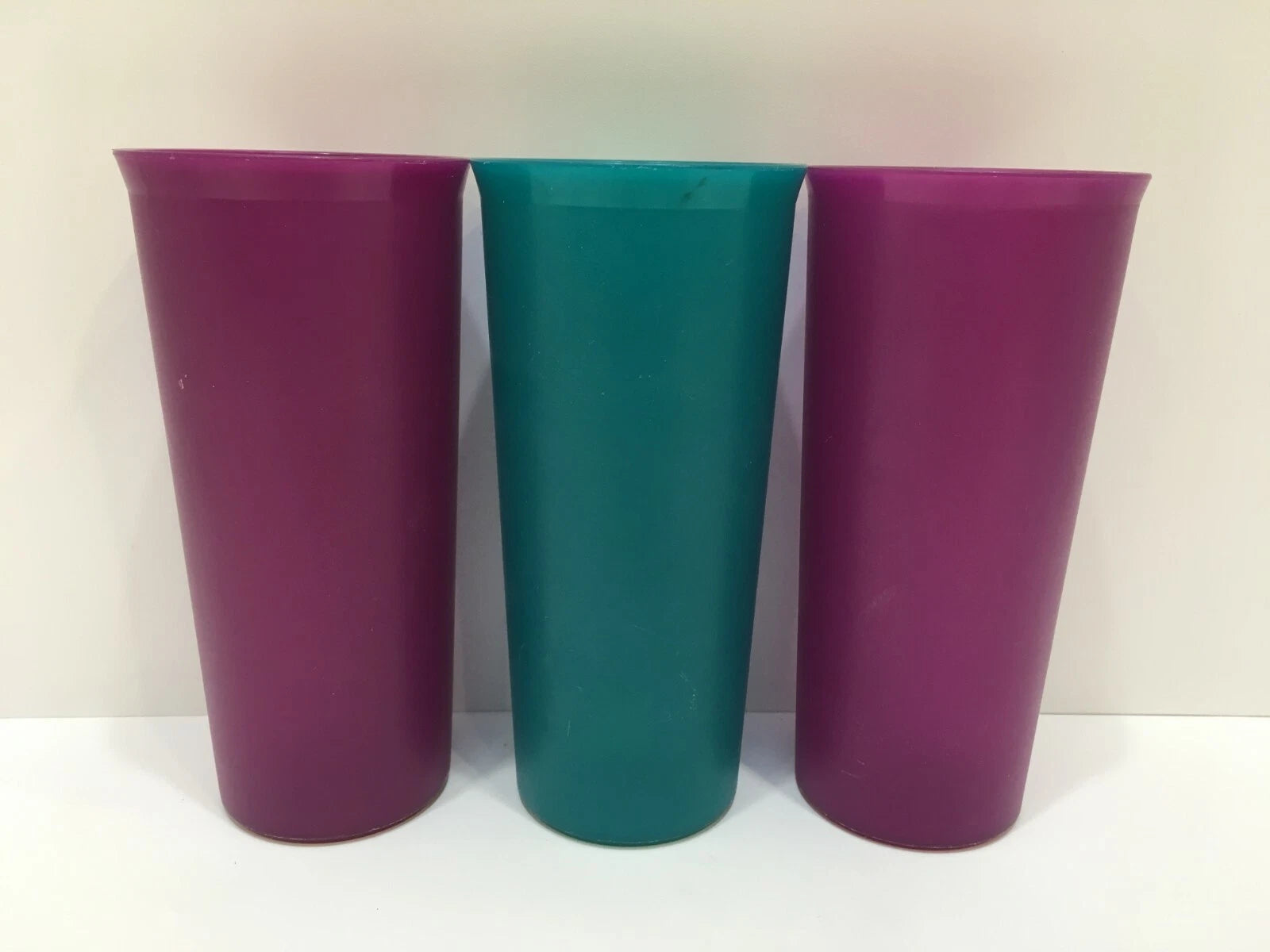 Vintage 3 TUPPERWARE CUPS 12 OZ. Green & Purple Plastic | eBay