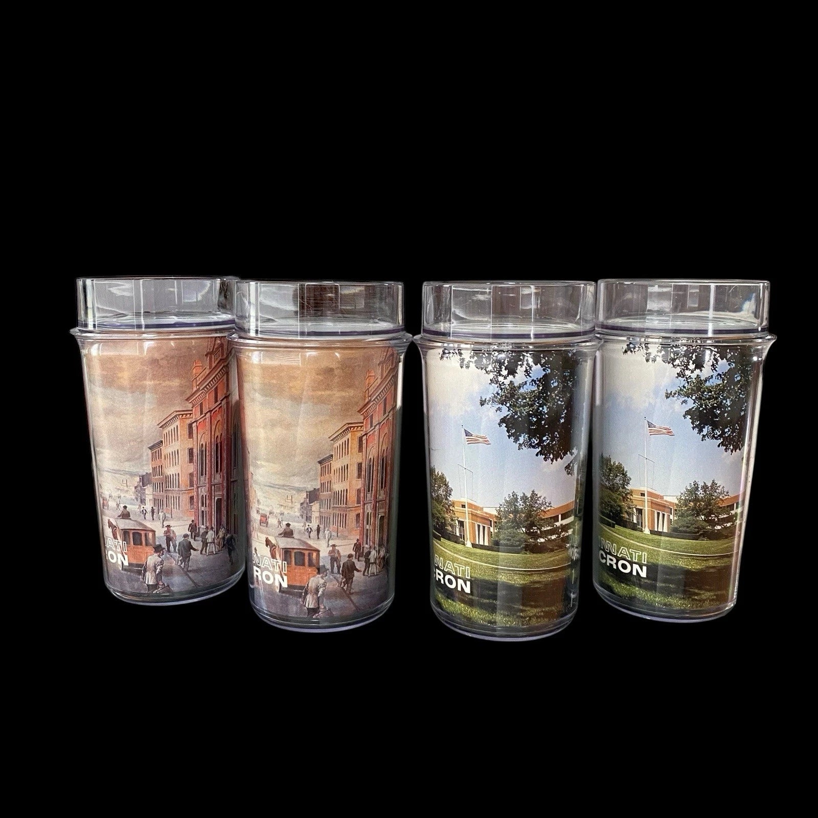 4 Thermo Serve CINCINNATI MILACRON 100 Year Anniversary Pictured Tumblers USA | eBay