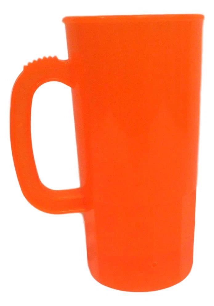 6 Orange 22 Oz Beer Mugs Made USA Lead Free Beer Steins Tops in Quality | eBay