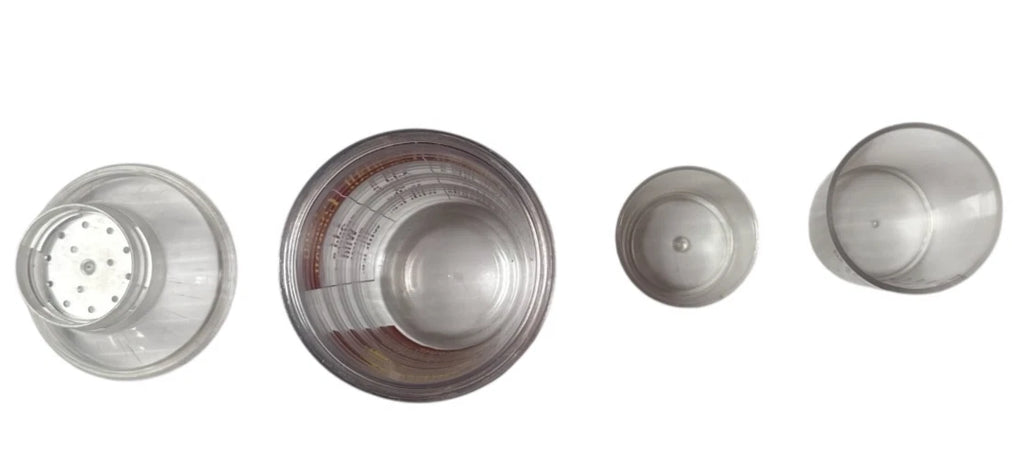 Vtg. Original Bartenders Cocktails Clear Plastic Bar Drink Recipe Shaker w/2 xtr | eBay