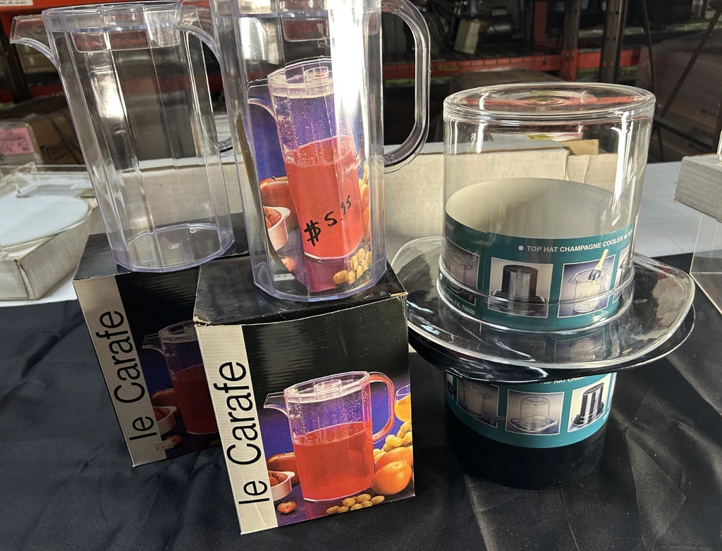 6 Piece Drinkware - 2 Retro Top Hat Ice Buckets & 4 Le Carafes Pitchers NEW D25 | eBay