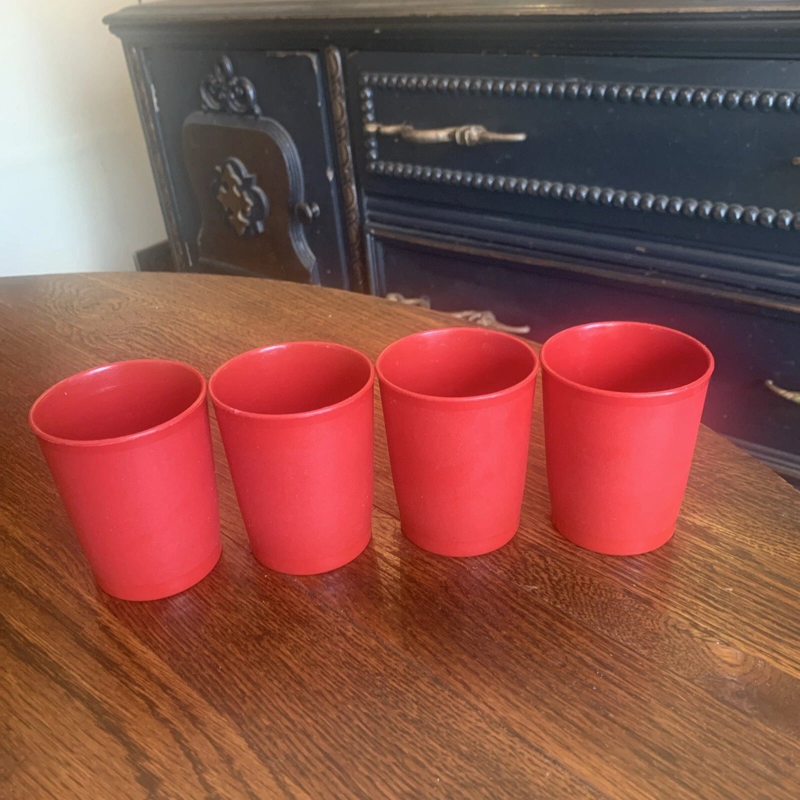 Vintage Tupperware 1251 Red Tumbler Cup Set Of 4 Made In USA | eBay